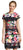 Adrianna Papell - AP1D101955 Floral Striped Jewel Cocktail Dress In Black and Multi-Color