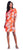 Adrianna Papell - AP1D102267 Floral Print Sleeves Tie Dress In Orange and Multi-Color