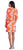 Adrianna Papell - AP1D102267 Floral Print Sleeves Tie Dress In Orange and Multi-Color