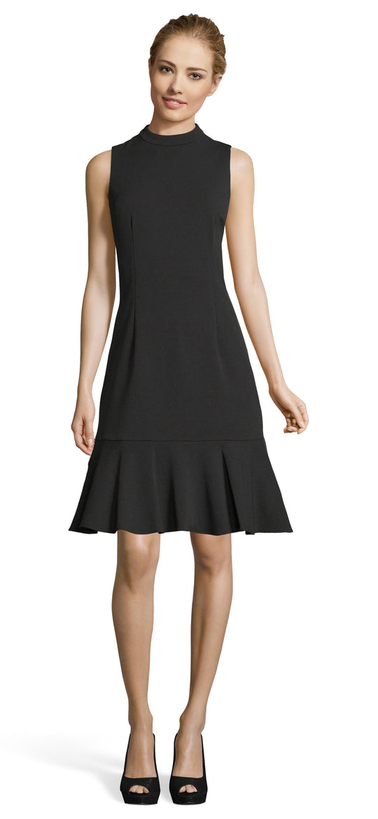 Adrianna Papell - AP1D102497 High Neck Flounce A-Line Dress In Black
