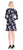 Adrianna Papell - AP1D102578 Floral Faux Wrap Cocktail Dress In Black and Multi-Color