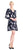 Adrianna Papell - AP1D102578 Floral Faux Wrap Cocktail Dress In Black and Multi-Color