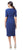 Adrianna Papell - AP1D102603 V-Neck Quarter Length Sleeves Dress In Blue