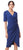 Adrianna Papell - AP1D102603 V-Neck Quarter Length Sleeves Dress In Blue