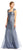 Adrianna Papell - AP1E200206 Bedazzled Queen Anne Sheath Dress in Gray and Silver