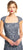 Adrianna Papell - AP1E200206 Bedazzled Queen Anne Sheath Dress in Gray and Silver
