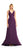 Adrianna Papell - AP1E200412 V-neck A-line Dress with Train in Purple