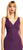 Adrianna Papell - AP1E200412 V-neck A-line Dress with Train in Purple