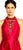 Adrianna Papell - AP1E200593 Bejeweled Front Halter Mikado A-line Gown in Red