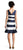 Adrianna Papell - AP1E201573 Stripe Patterned Short Dress in Blue and White