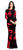 Adrianna Papell - AP1E202189 Long Sleeves Floral Velvet Gown in Black and Multi-Color