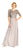 Adrianna Papell - AP1E202210 Elbow Sleeves Beaded Chiffon Gown in Silver