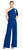 Adrianna Papell - AP1E203538 One Shoulder Solid Knit Crepe Jumpsuit In Blue