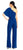 Adrianna Papell - AP1E203538 One Shoulder Solid Knit Crepe Jumpsuit In Blue