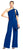 Adrianna Papell - AP1E203538 One Shoulder Solid Knit Crepe Jumpsuit In Blue