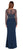 Adrianna Papell - Embellished V-Neck Evening Dress AP1E203730 In Blue