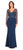Adrianna Papell - Embellished V-Neck Evening Dress AP1E203730 In Blue