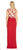 Adrianna Papell - AP1E204361 Floral Sequined Peplum Dress with Slit In Red and Nude
