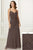 Adrianna Papell - 40170 V-Neck Blouson A-Line Dress In Gray