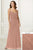 Adrianna Papell - 40170 V-Neck Blouson A-Line Dress In Pink and Gold