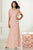 Adrianna Papell - 40171 Floral Beaded Flutter Sleeves Dress In Pink