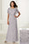 Adrianna Papell - 40171 Floral Beaded Flutter Sleeves Dress In Silver