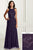 Adrianna Papell - 40174 Beaded Halter Tulle Sheath Dress In Purple