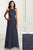 Adrianna Papell - 40174 Beaded Halter Tulle Sheath Dress In Gray