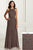 Adrianna Papell - 40174 Beaded Halter Tulle Sheath Dress In Gray
