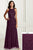 Adrianna Papell - 40174 Beaded Halter Tulle Sheath Dress In Merlot