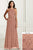 Adrianna Papell - 40174 Beaded Halter Tulle Sheath Dress In Pink and Gold
