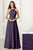 Adrianna Papell - 40175 Lace Halter Chiffon A-line Dress In Purple