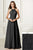 Adrianna Papell - 40175 Lace Halter Chiffon A-line Dress In Black
