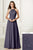 Adrianna Papell - 40175 Lace Halter Chiffon A-line Dress In Gray