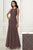 Adrianna Papell - 40178 Bead Embellished Jewel Trumpet Dress In Brown