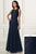 Adrianna Papell - 40178 Bead Embellished Jewel Trumpet Dress In Blue