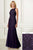 Adrianna Papell - 40183 Beaded Jewel Neck Trumpet Gown In Purple