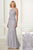 Adrianna Papell - 40183 Beaded Jewel Neck Trumpet Gown In Silver