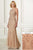Adrianna Papell - 40183 Beaded Jewel Neck Trumpet Gown In Neutral
