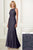 Adrianna Papell - 40183 Beaded Jewel Neck Trumpet Gown In Gray