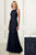 Adrianna Papell - 40183 Beaded Jewel Neck Trumpet Gown In Blue