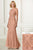Adrianna Papell - 40183 Beaded Jewel Neck Trumpet Gown In Pink and Gold