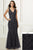 Adrianna Papell - 40184 Beaded V-Neck Godets Trumpet Dress In Black