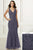 Adrianna Papell - 40184 Beaded V-Neck Godets Trumpet Dress In Gray