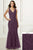 Adrianna Papell - 40184 Beaded V-Neck Godets Trumpet Dress In Purple