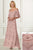 Adrianna Papell - 40162 Beaded V-neck Tulle Sheath Dress In Pink