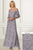 Adrianna Papell - 40162 Beaded V-neck Tulle Sheath Dress In Silver