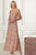 Adrianna Papell - 40162 Beaded V-neck Tulle Sheath Dress In Pink and Gold