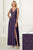 Adrianna Papell - 40163 Beaded V-neck Chiffon Sheath Dress In Purple