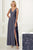 Adrianna Papell - 40163 Beaded V-neck Chiffon Sheath Dress In Gray
